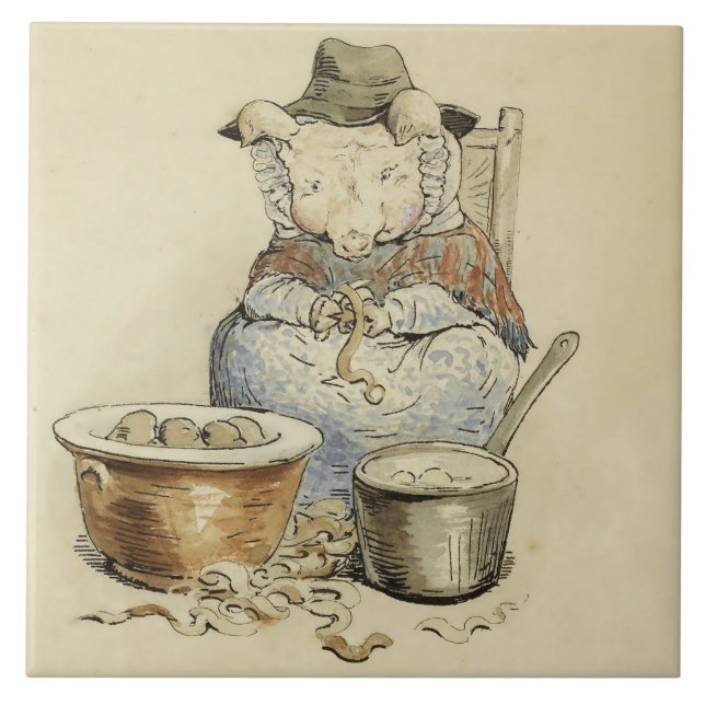 This Pig Had None by Beatrix Potter Tile (Front)