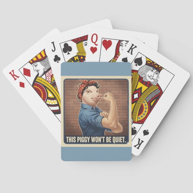 This Piggy Won't Be Quiet Playing Cards (Back)