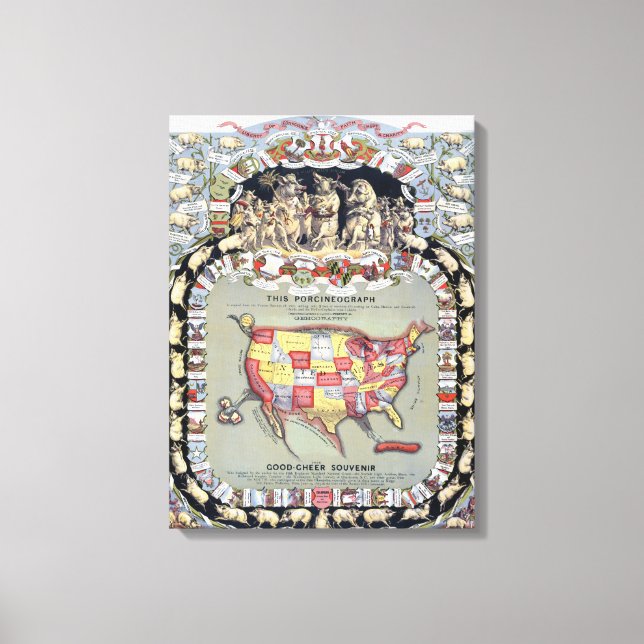 THIS PORCINEOGRAPH, c1876 Canvas Print (Front)