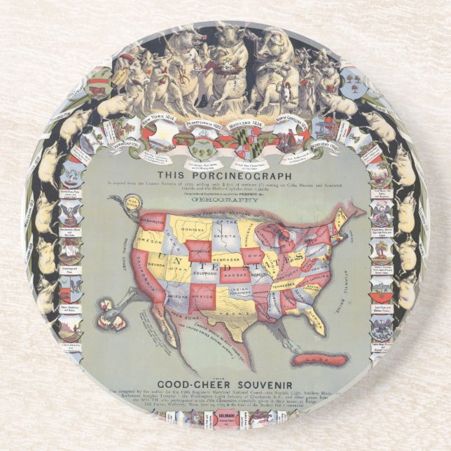 THIS PORCINEOGRAPH, c1876 Coaster (Front)