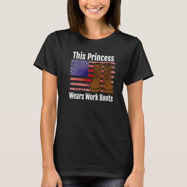 This Princess Wears Work Boots Premium T-Shirt (Front)