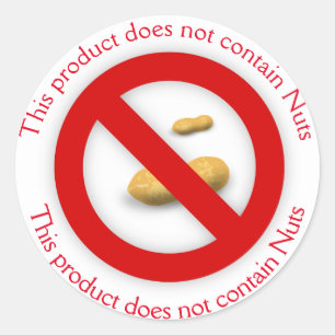 This Product Does not Contain Nuts  Classic Round Sticker