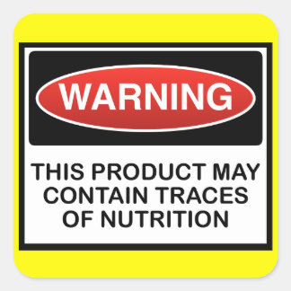 THIS PRODUCT MAY CONTAIN TRACES OF NUTRITION SQUARE STICKER