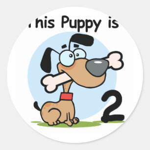 This Puppy 2nd Birthday T shirts and Gifts Classic Round Sticker
