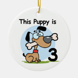 This Puppy 3rd Birthday T-shirts and Gifts Ceramic Ornament
