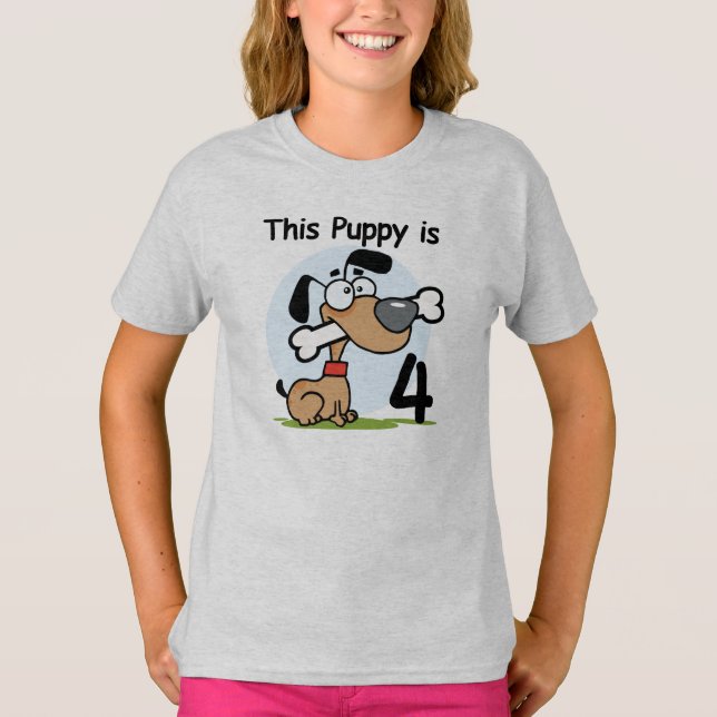 This Puppy 4th Birthday Tshirts and Gifts (Front)