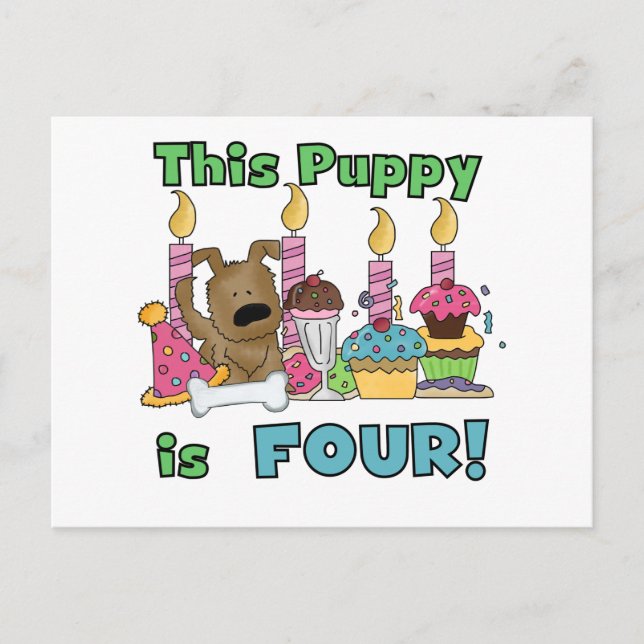 This Puppy is Four Tshirts and Gifts Postcard (Front)