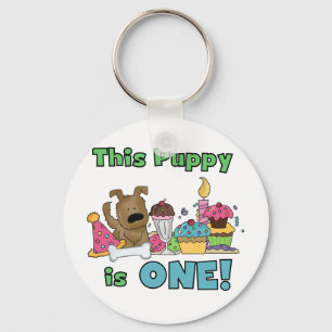 This Puppy is One Tshirts and Gifts Keychain