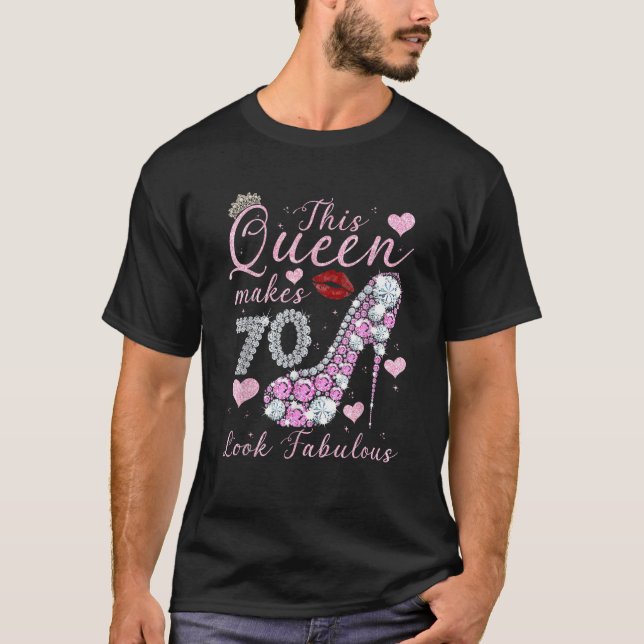 This Queen 70 and Fabulous 70th Birthday Diamond C T-Shirt (Front)