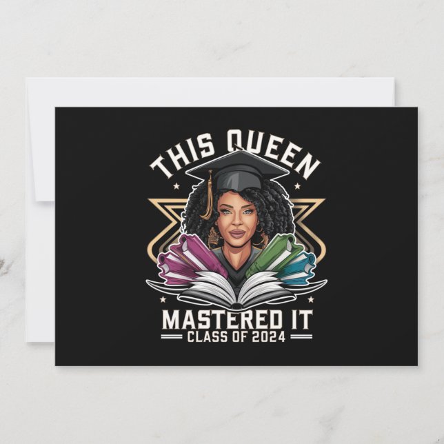 This Queen Mastered it Class of 2024 Graduation Announcement (Front)