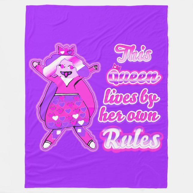 This queen never follow the rules purple fleece blanket (Front)