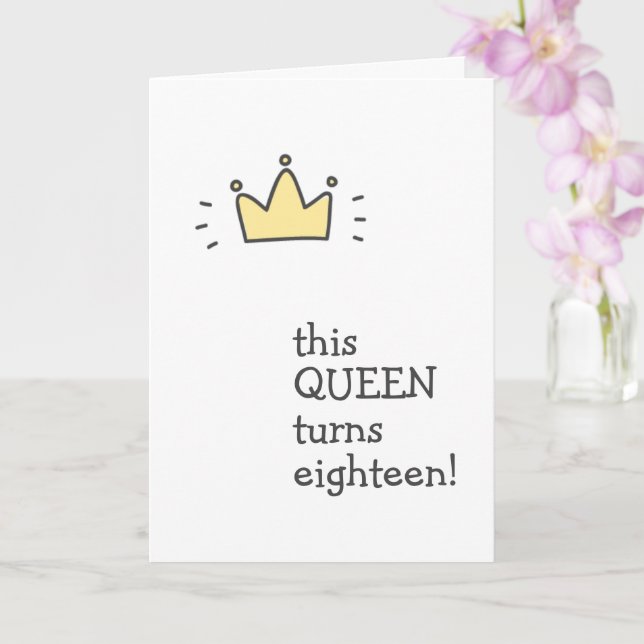 This QUEEN turns fifteen! Cute Birthday Card (Orchid)