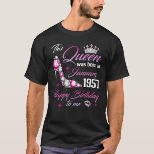 This Queen Was Born In January 1957 66th Birthday T-Shirt
