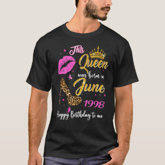 This Queen Was Born In June 1998 24th Birthday Leo T-Shirt