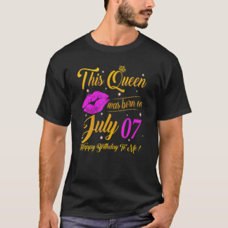 This Queen Was Born On July 07 Birthday  High Heel T-Shirt