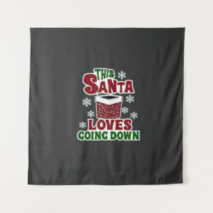 This Santa Loves Going Down Christmas Naughty Xmas Tapestry
