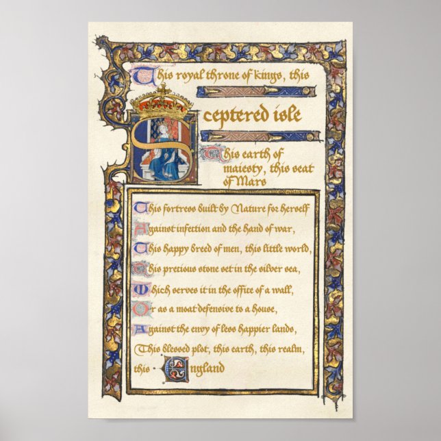 "This Sceptered Isle" Speech - Richard II Poster (Front)