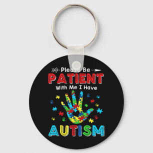 This shirt feature autism puzzle pieces makes the  keychain