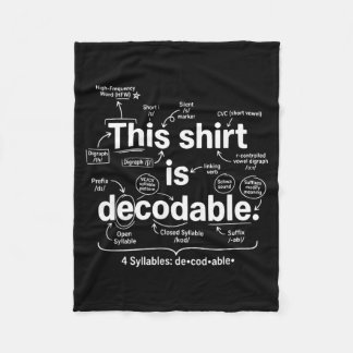 This Shirt Is Decodable Structured Litvibescy Fleece Blanket