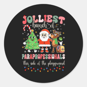 This Side Of The Playground Cute Merry Paras  Classic Round Sticker