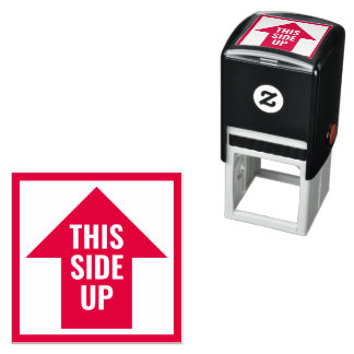 This Side Up Arrow Packaging Supplies Red Self-inking Stamp