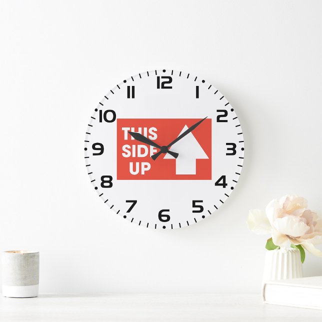 This Side Up Sign Large Clock (Creator Uploaded)