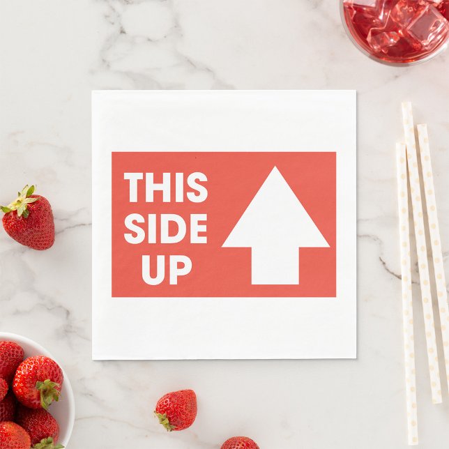 This Side Up Sign Napkin (Creator Uploaded)