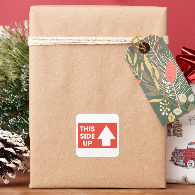 This Side Up Sign Square Sticker (Creator Uploaded)