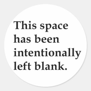 This Space Blank Classic Round Sticker