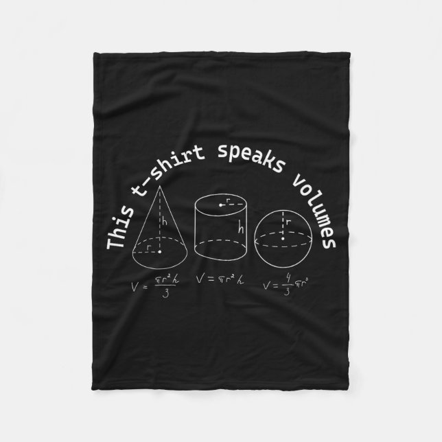 This Speaks Volumes Funny Maths Science Geeky Pun  Fleece Blanket (Front)