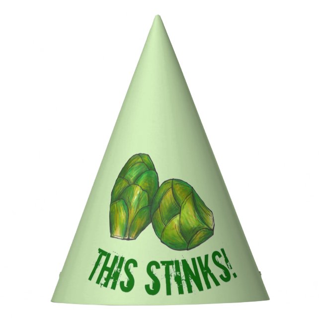 This Stinks! Green Brussels Sprouts Going Away Party Hat (Front)