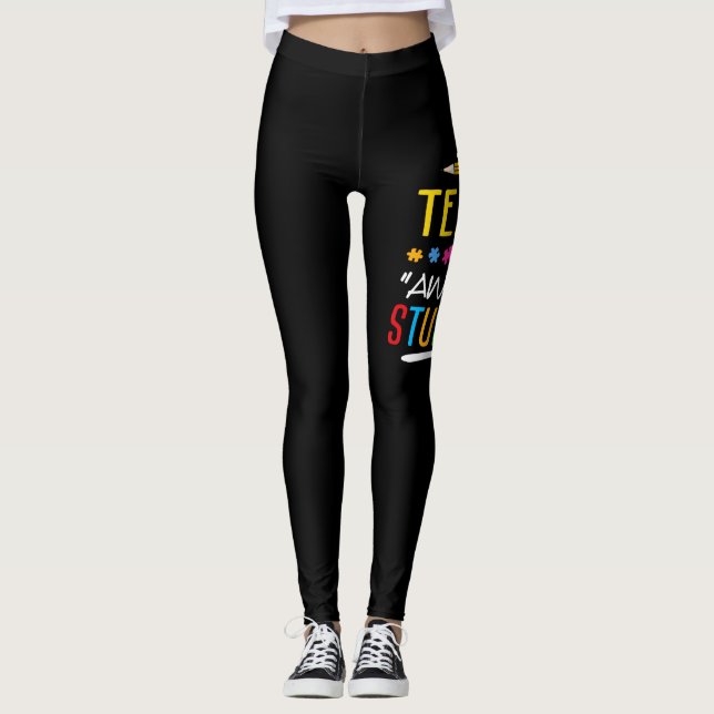 This Teacher Has Awesome Students Leggings (Front)