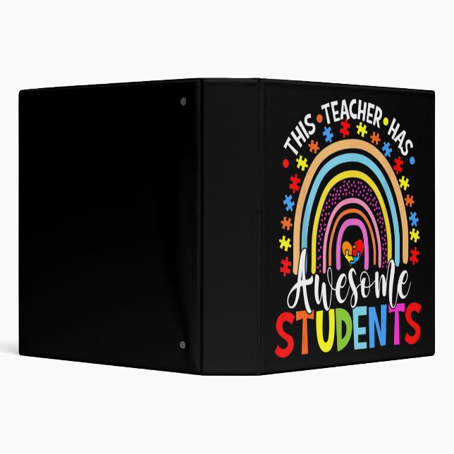 This Teacher Has Awesome Students Rainbow Autism A Binder (Background)