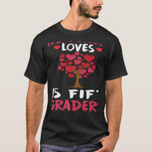 This Teacher Loves His Valentines Day Tree 5th Gra T-Shirt