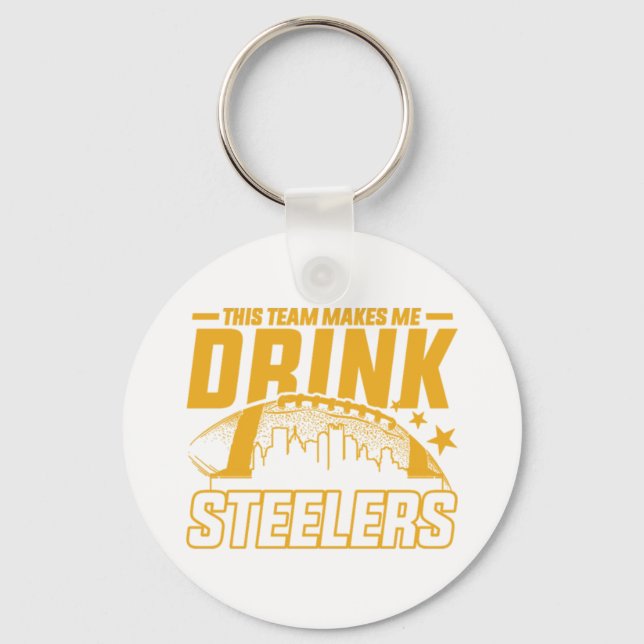 This Team Makes Me Drink Football  Keychain (Front)