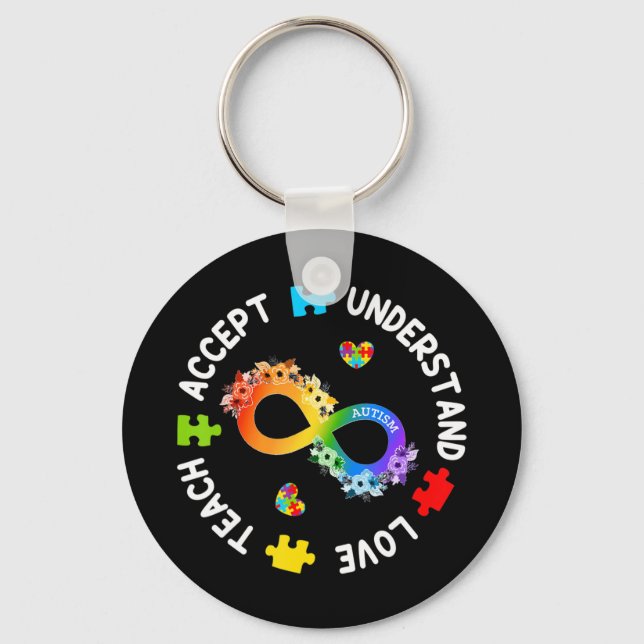 This tee with Infi-nity symbol in rainbow colour a Keychain (Front)