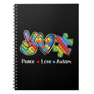 This tee with peace hand, heart shape and pop it s notebook