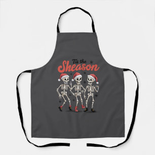 This the Season Christmas Dancing Skeleton Family Apron