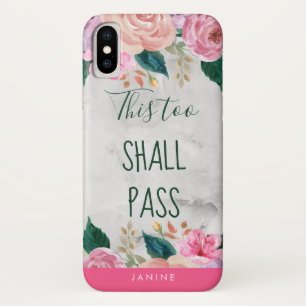 This Too Shall Pass Girly Floral Personalized Name Case-Mate iPhone Case