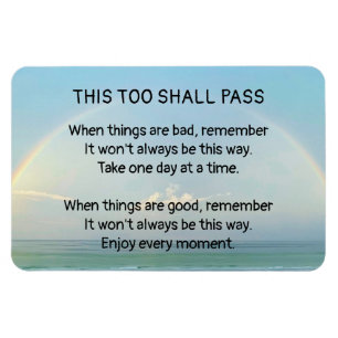 This Too Shall Pass Magnetic Card Magnet