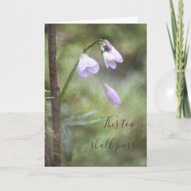 This Too Shall Pass Pink Forest Flower Photo Card (Front)