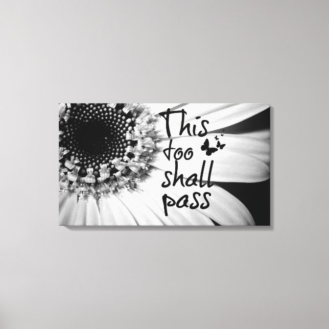 This too Shall Pass Quote with Butterflies Canvas Print (Front)