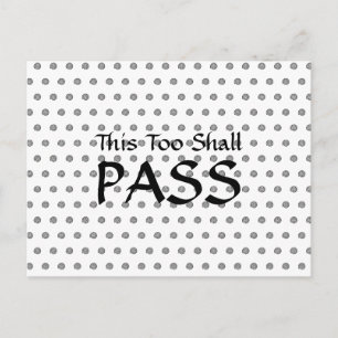 "This Too Shall Pass" Spiral Polka Dot Postcard