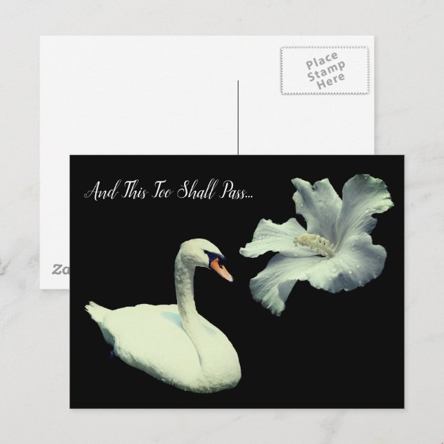 This Too Shall Pass Swan Inspirational  Postcard (Front/Back)