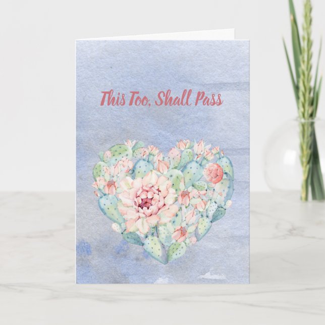This Too Shall Pass Watercolor Cactus Card (Front)