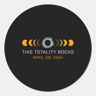 This Totality Rocks Funny Total Solar Eclipse Astr Classic Round Sticker