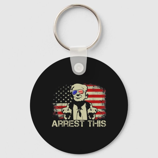 This Trump Fingers Pro Trump Shirt Trump Arrest Th Keychain (Front)