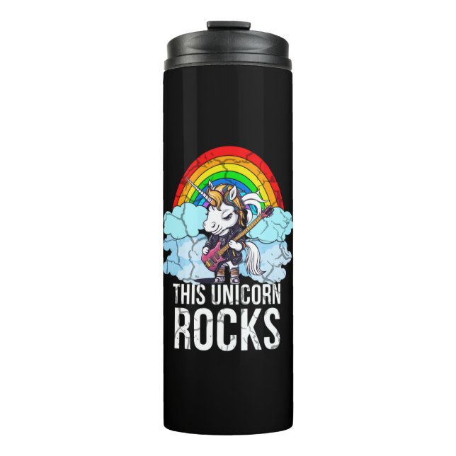 This Unicorn Rocks Guitar Thermal Tumbler (Front)