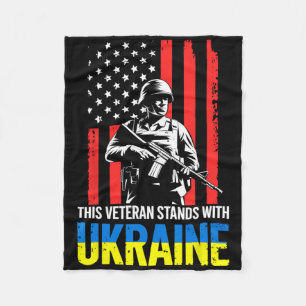 This Veteran Stands With Ukraine 11 Fleece Blanket