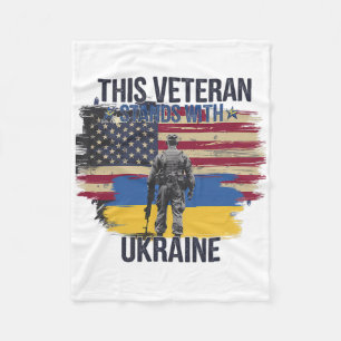 This Veteran Stands With Ukraine 15 Fleece Blanket